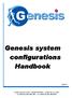Genesis system configurations Handbook. Issue 3.