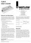 TLM-8 User s Guide. Features and Description. Warranty. WATLOW TLM-8 User s Guide 1