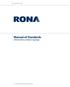 November Manual of Standards. Informative product signage. 2015, RONA Inc. Informative product signage standards