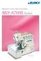 High-speed, overlock / safety stitch machine. MO-6700S Series MO-6714S