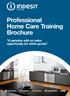 Professional Home Care Training Brochure. A genuine add-on sales opportunity for white goods