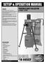 MODEL SETUP & OPERATION MANUAL CF PORTABLE DUST COLLECTOR 2 STAGE - 1 1/2 HP FEATURES SPECIFICATIONS