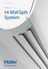 Product Brochure N Series. Hi Wall Split System
