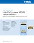 High Performance MEMS Inertial Sensors