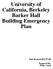 University of California, Berkeley Barker Hall Building Emergency Plan