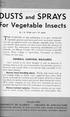 Vegetable Insects GENERAL CONTROL MEASURES