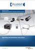 Pluggit iconvent Decentralized residential ventilation with heat recovery Operating and installation instructions