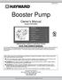 Booster Pump. Owner s Manual Model HSP Contents
