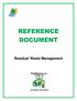 REFERENCE DOCUMENT. Residual Waste Management