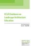 ECLAS Guidance on Landscape Architecture Education. The Tuning Project ECLAS LE:NOTRE