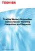 Toshiba Memory Corporation Semiconductor Handling Precautions and Requests