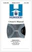October 2016 Humidex GVS-SD Rev. 1.2En. Owner s Manual. Manufactured by: Clairitech Innovations Inc Ohio Rd. Boudreau-West, NB Canada E4P 6N4