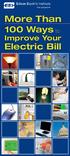 More Than. 100 Ways to. Electric Bill. Improve Your. More Than 100 Ways To Improve Your Electric Bill 1