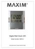 Digital Wall Clock LED. Model Number: MWC01 READ AND SAVE THESE INSTRUCTIONS