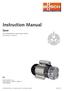 Instruction Manual. Seco. Dry-running Rotary Vane Vacuum Pumps SV 1003 D, SV 1005 D