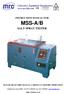 INSTRUCTION MANUAL FOR MSS-A/B SALT SPRAY TESTER PLEASE READ THIS MANUAL CAREFULLY BEFORE OPERATION