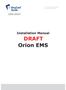 Installation Manual. DRAFT Orion EMS