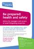 Be prepared: health and safety
