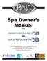 Spa Owner s Manual FOR. and