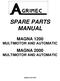 SPARE PARTS MANUAL MAGNA 1200 MULTIMOTOR AND AUTOMATIC MAGNA 2000 MULTIMOTOR AND AUTOMATIC