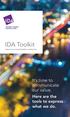 IDA Toolkit. It s time to communicate our value. Here are the tools to express what we do.