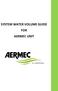 SYSTEM WATER VOLUME GUIDE FOR AERMEC UNIT