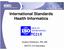 International Standards Health Informatics. Audrey Dickerson, RN, MS ISO/TC 215 Secretary