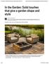 In the Garden: Solid touches that give a garden shape and style Va...