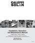 Installation, Operation and Maintenance Manual Caleffi Solar Water Heater