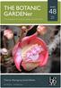 the botanic gardener Issue 48 July 2017 The magazine for botanic garden professionals Theme: Managing Social Media ISSN