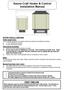 Sauna Craft Heater & Control Installation Manual