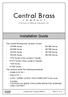 Central Brass. Installation Guide C O M P A N Y