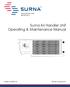Surna Air Handler Unit Operating & Maintenance Manual