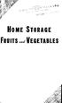 HOME STORAGE. FRUITS and VEGETABLES