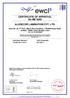 CERTIFICATE OF APPROVAL No ME 5085