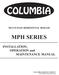 COLUMBIA MULTI-PASS HORIZONTAL BOILER MPH SERIES INSTALLATION, OPERATION