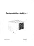 Dehumidifier- DSR Instruction manual version 01