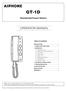GT-1D. Residential/Tenant Station OPERATION MANUAL
