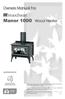Manor maxiheat. Owners Manual For. Wood Heater