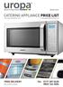 CATERING APPLIANCE PRICE LIST