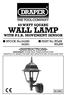 60 WATT SQUARE WALL LAMP WITH P.I.R. MOVEMENT SENSOR INSTRUCTIONS