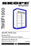 SKOPE TMEF1000. Operating Manual. Double Door Top Mounted Economy Freezer. September 2004 edition: Rev. 1.2