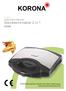 English Instruction Manual. Sandwichmaker 2 in 1. KORONA electric GmbH, Sundern/Germany