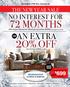 72 MONTHS. 2O% OFF** Your Purchase of $699 or more