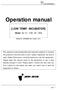 Operation manual [LOW TEMP. INCUBATOR] Model : IL-11 / 11A / 21 / 21A. Manual No : 00HAA ( Version : 5.0 )