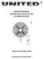 INSTRUCTIONS MANUAL INDUSTRIAL WALL FAN (20, 26, 30 ) WITH REMOTE CONTROL