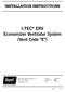 I-TEC ERV Economizer Ventilator System (Vent Code E)