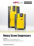 Rotary Screw Compressors. SK Series With the world-renowned SIGMA PROFILE Flow rate 0.53 to 2.70 m³/min, Pressure 5.5 to 15 bar