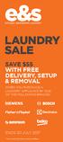 LAUNDRY SALE SAVE $55 WITH FREE DELIVERY, SETUP & REMOVAL^