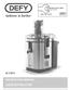 JE 210 S INSTRUCTION MANUAL JUICE EXTRACTOR. Page 1